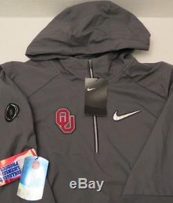 Nike 2017 Oklahoma Sooners Playoff Cfp Alpha Fly Rush Shield Jacket Mens Medium
