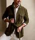 Olive Green Field Leather Jacket Men Pure Suede Custom Made Size S M L Xxl 3xl