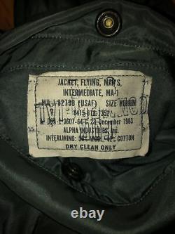 RARE 1963 alpha industries ma-1 bomber jacket Authentic Vintage
