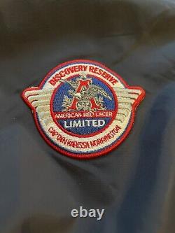 RARE Alpha Industries BUDWEISER Bomber DISCOVERY RESERVE Jacket Size MEDIUM NWT