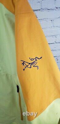 RARE arcteryx Alpha Anorak Pullover Men Medium Yellow Orange Recco Gore-tex 2012