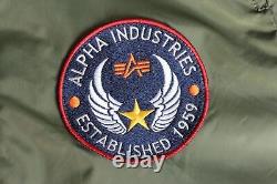 Rare ALPHA INDUSTRIES MA-1 Patch Flyer's Bomber Jacket Men Size M MJ3994