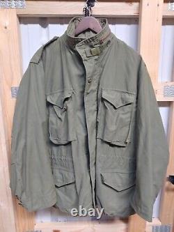 Rare! M65 Vietnam ALPHA INDUSTRIES Field Jacket OG107 Large Scovill Zippers