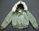 Rare Vintage Alpha N-2b Usa Flag Patch Flying Man's Hood Jacket 60s 70s Green M