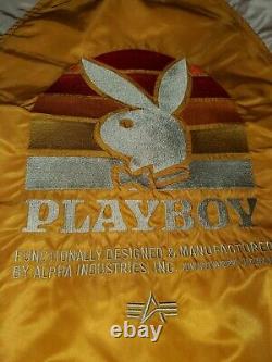 Retro Playboy Bunny Logo Bomber Jacket Sz M Alpha Industries X Playboy Collab