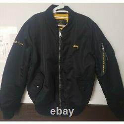STUSSY × ALPHA INDUSTRIES 35th anniversary MA-1 Black M size Used Flight jacket