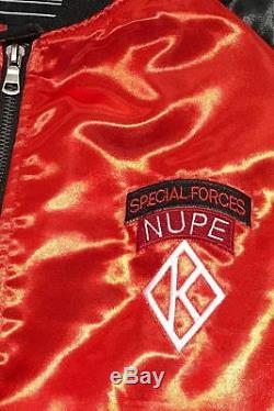 Special Forces Nupe satin paratrooper jacket, red Kappa Alpha Psi Yo Nupe