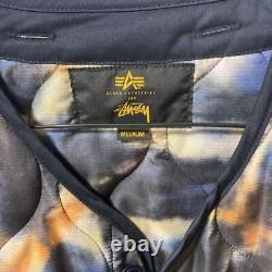 Stussy x Alpha Quilted jacket with full pattern Size M almost unused JP