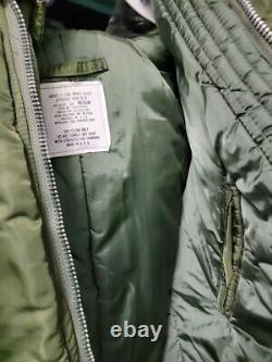 USAF N-2B Alpha Industrie Flight Jacket MIL-J-6278F Size Med Green Faux Fur Hood