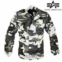 US Army Jacket Alpha Industries M65 Military Combat Field Camo USA Hunting Coat