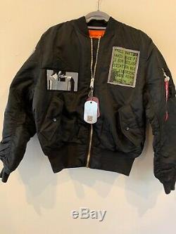 Urban Outfitters Alpha Industries Ma-1 Flight Patches Black Bomber Jacket Size M