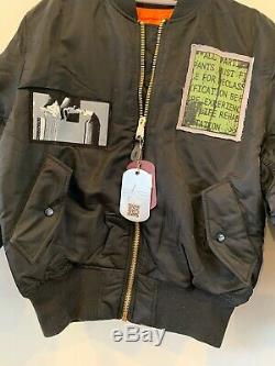 Urban Outfitters Alpha Industries Ma-1 Flight Patches Black Bomber Jacket Size M