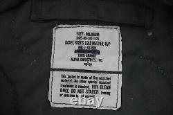 Usaf Alpha Sage Green Cold Weather Flyers Jacket Size Medium (mtl Armory)