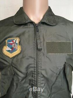 VTG 1986 ALPHA INDUSTRIES US AIR FORCE FLYER JACKET Sage Green CWU 36P PATCHES M