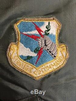 VTG 1986 ALPHA INDUSTRIES US AIR FORCE FLYER JACKET Sage Green CWU 36P PATCHES M