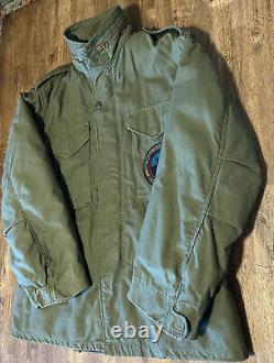 VTG 70'S US Army Green Cold Weather Field Coat Jacket M-65 OG-107 withLiner Medium