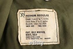 VTG 70s ALPHA INDUSTRIES M-65 Military Field Coat Jacket USA Mens Medium