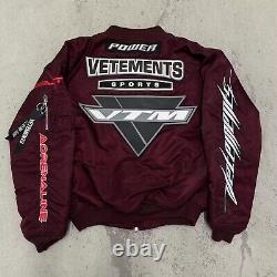 Vetements Size M Racing Bomber Jacket Alpha Industries Maroon Red