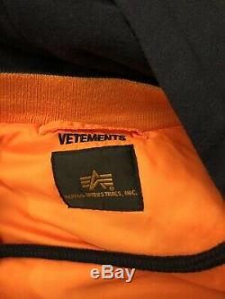 Vetements X Alpha Industries Reverisble Bomber Padded Jacket Size Medium