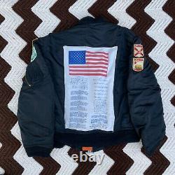Vintage 1970s Alpha Industries USAF MA-1 Reversible Jacket Military Patches Sz M