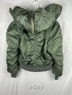 Vintage 1985 Alpha Industries N-2B Parka Jacket Green Medium Syn Fur Zipper Hood