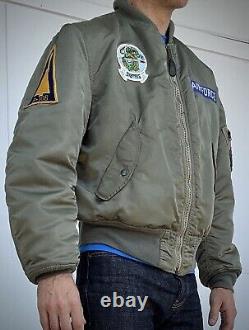 Vintage 70's Alpha Industries MA-1 Flight Jacket US Air Force 318th FIS