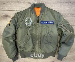 Vintage 70's Alpha Industries MA-1 Flight Jacket US Air Force 318th FIS