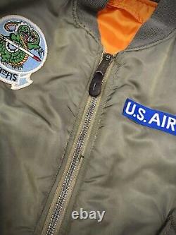 Vintage 70's Alpha Industries MA-1 Flight Jacket US Air Force 318th FIS