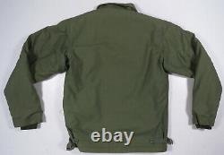 Vintage 70s Military USGI US Navy Cold Weather A-2 Permeable Deck Green Jacket
