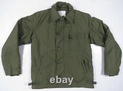 Vintage 70s Military USGI US Navy Cold Weather A-2 Permeable Deck Jacket Green M