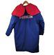 Vintage 90s Nike Long Insulated Hooded Parka Coat Mens Size Medium Logo Blue Red