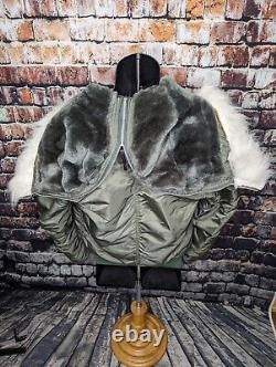 Vintage ALPHA INDUSTRIES N-2B Flying Mans Fur Hooded Parka Jacket 80s OD MEDIUM