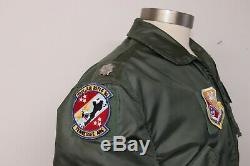 Vintage Alpha 1980s CWU-36/P Bomber Jacket Pilot Flyers Sz Med Patches Nomex