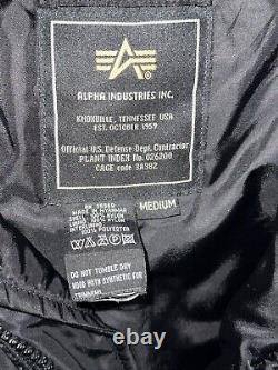 Vintage Alpha Industries Heavy Duty Black Parka Jacket with Faux Fur Hood. N-3B