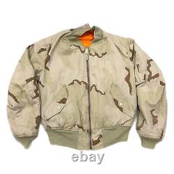 Vintage Alpha Industries Jacket Mens M Desert Camo MA-1 Military