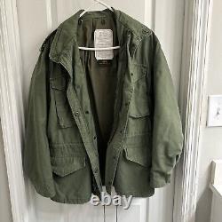 Vintage Alpha Industries Jacket Sz M Field Coat Cold Weather Military Green M65