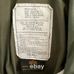 Vintage Alpha Industries Jacket Sz M Field Coat Cold Weather Military Green M65