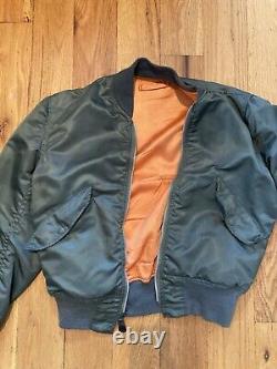 Vintage Alpha Industries L-2B Light Zone Flight Bomber Jacket Medium 60s 70s TN