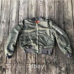 Vintage Alpha Industries L-2B Military Flight Bomber Jacket Made In USA