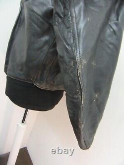 Vintage Alpha Industries MIL Spec Leather Fight Motorcycle Aviator Jacket Size M