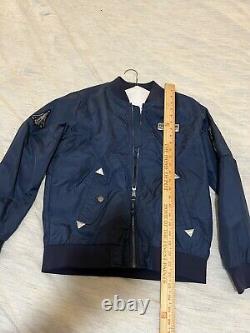 Vintage Usall Blue Flight Jacket Size Medium Blue Made in USA Nylon Bc