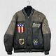 Vtg 80s World Of Troop Ll Cool J Leather Bomber Jacket Sz M-l Hip Hop 7/11 Alpha