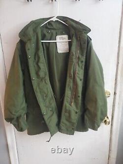 Vtg Alpha Industries M65 Cold Weather Field Coat Jacket Sz Med-Reg, Green OG-107