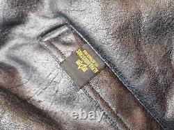 ALPHA INDUSTRIES Veste en cuir synthétique Shearling pour homme taille M UK B3 FL (BNWT) Noir Rare