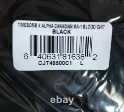 Alpha Industries Édition Limitée Ma-1 Blood Chit Veste De Vol Black Canada Med