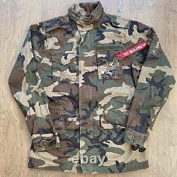 Alpha Industries Embrodiered Japon Camo Camouflage Field Utility Jacket Medium M