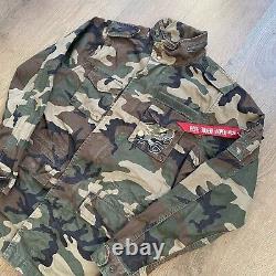 Alpha Industries Embrodiered Japon Camo Camouflage Field Utility Jacket Medium M