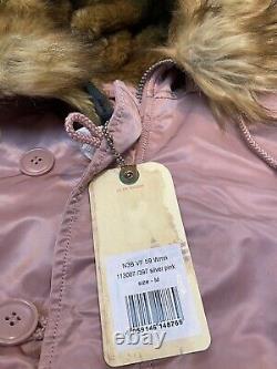 Alpha Industries N3b Vf 59 Parka Coat Silver Pink Size Moyenne Rrp 225 $