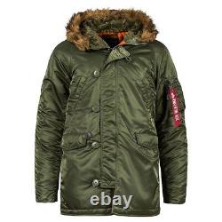 Alpha Industries Parka/Manteau Slim Fit N-3B pour temps froid en nylon