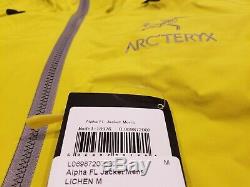 Arc'teryx Alpha Fl Jacket Homme (m) Neuf Avec Étiquettes Lichen Medium Goretex